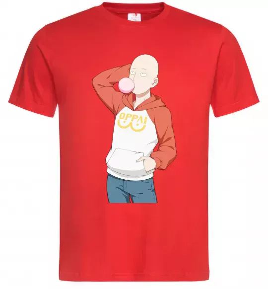 Чоловіча футболка One Puch man oppai Червоний фото