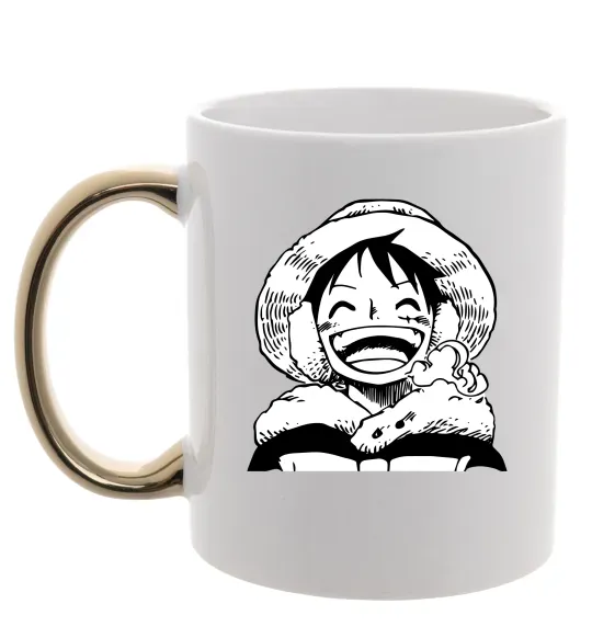Чашка с цветной ручкой One Piece чб Золото фото