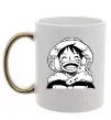 Чашка с цветной ручкой One Piece чб Золото Чашка с цветной ручкой One Piece чб Золото фото