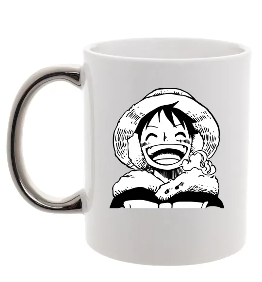 Чашка с цветной ручкой One Piece чб Серебро фото