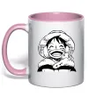 Чашка с цветной ручкой One Piece чб Нежно розовый Чашка с цветной ручкой One Piece чб Нежно розовый фото