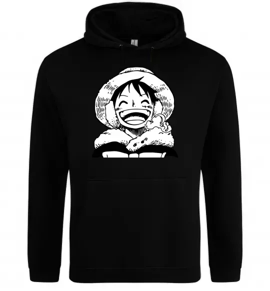 Чоловіча толстовка (худі) One Piece чб Чорний фото
