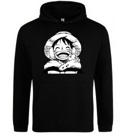 Мужская толстовка (худи) One Piece чб