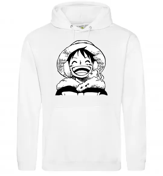 Чоловіча толстовка (худі) One Piece чб Білий фото