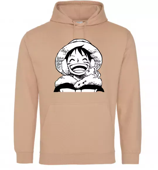 Чоловіча толстовка (худі) One Piece чб Пісочний фото