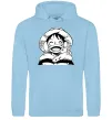 Чоловіча толстовка (худі) One Piece чб Блакитний Чоловіча толстовка (худі) One Piece чб Блакитний фото