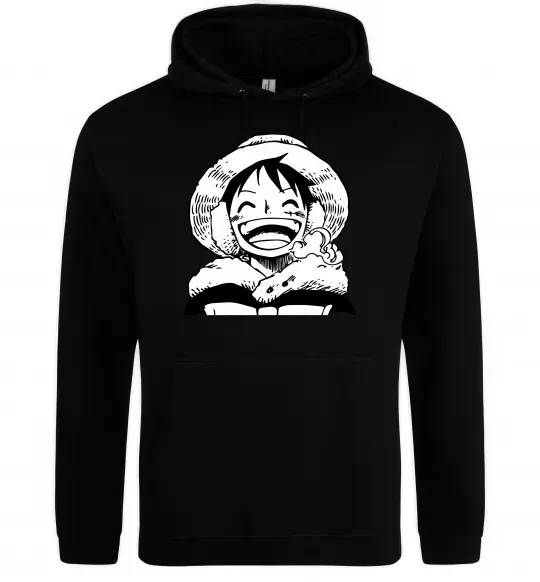 Женская толстовка (худи) One Piece чб Черный фото