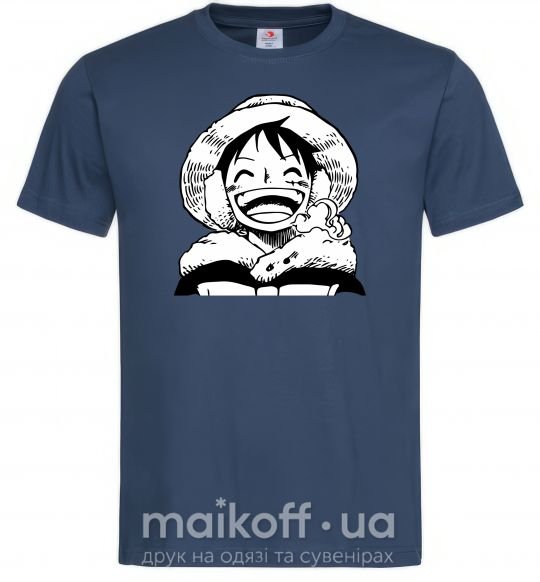 Мужская футболка One Piece чб Темно-синий фото