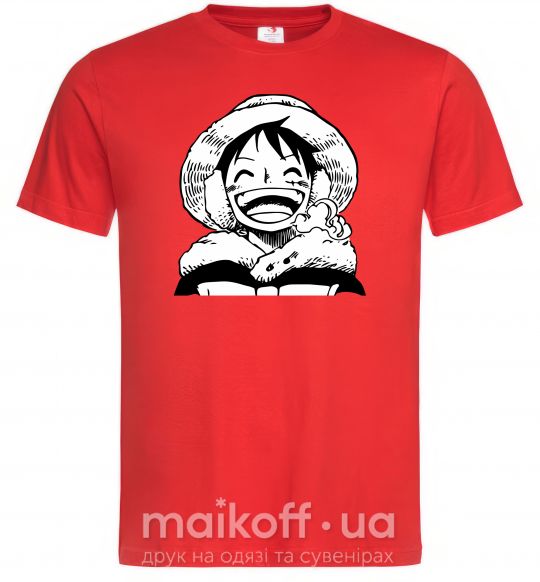 Мужская футболка One Piece чб Красный фото