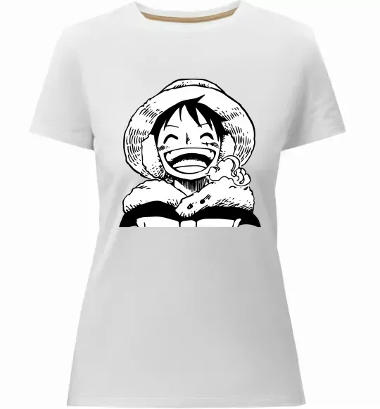 Жіноча преміум футболка One Piece чб Білий фото