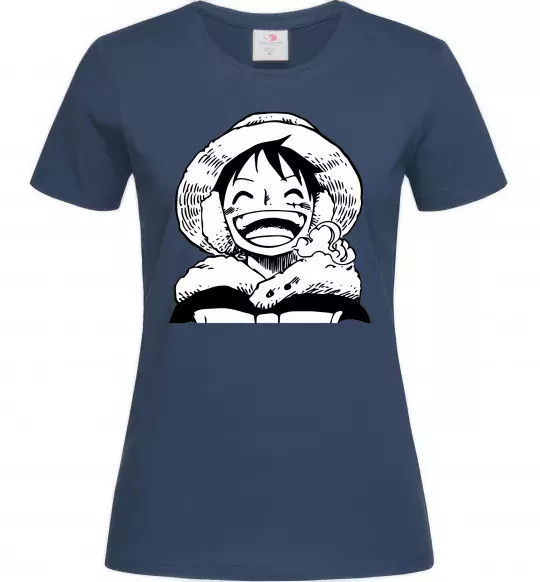 Женская футболка One Piece чб Темно-синий фото