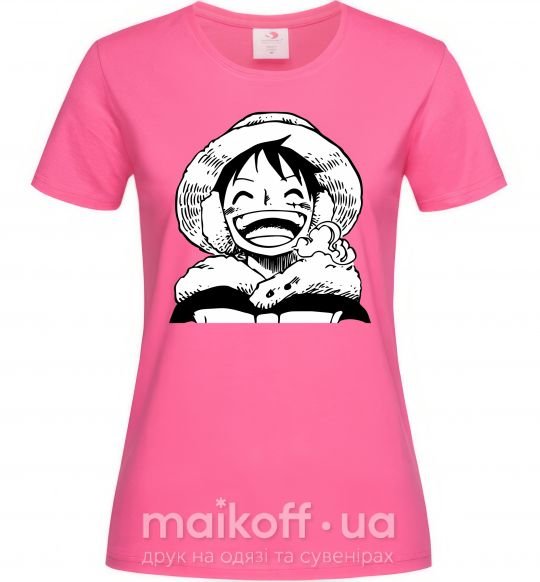 Жіноча футболка One Piece чб Яскраво-рожевий фото