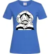 Женская футболка One Piece чб Ярко-синий фото