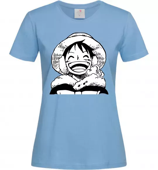 Женская футболка One Piece чб Голубой фото