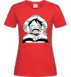 Женская футболка One Piece чб Красный фото