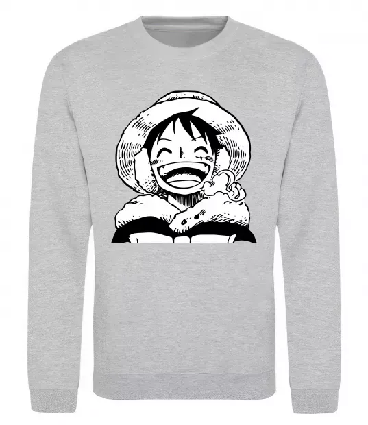 Світшот One Piece чб Сірий меланж фото