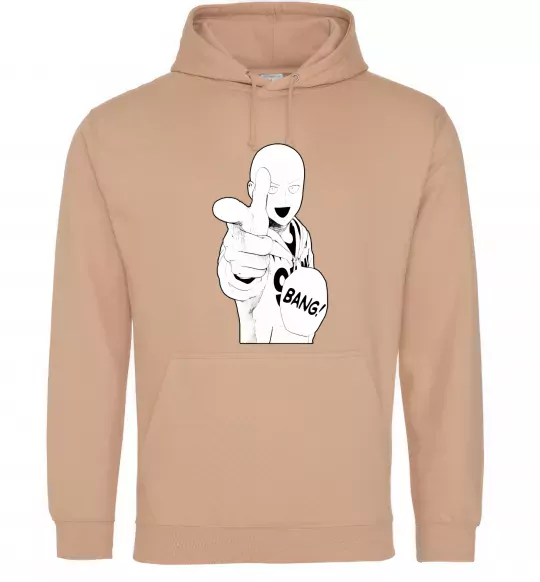 Жіноча толстовка (худі) One puch man bang Пісочний фото