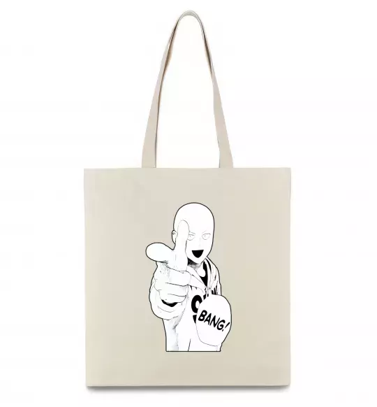 Эко-сумка One puch man bang Бежевый фото