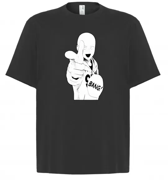 Футболка Оверсайз One puch man bang Черный фото