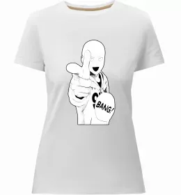 Женская премиум футболка One Punch Man yellow Белый фото