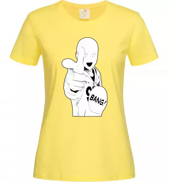 Женская футболка One puch man bang Лимонный фото