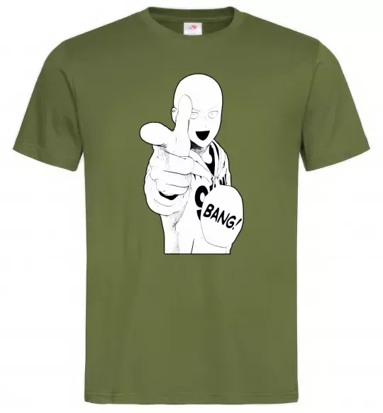 Чоловіча футболка One puch man bang Оливковий фото