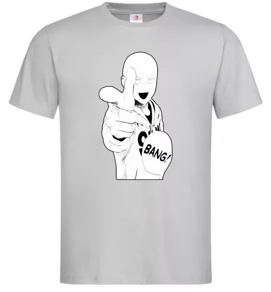 Чоловіча футболка One puch man bang Сірий фото