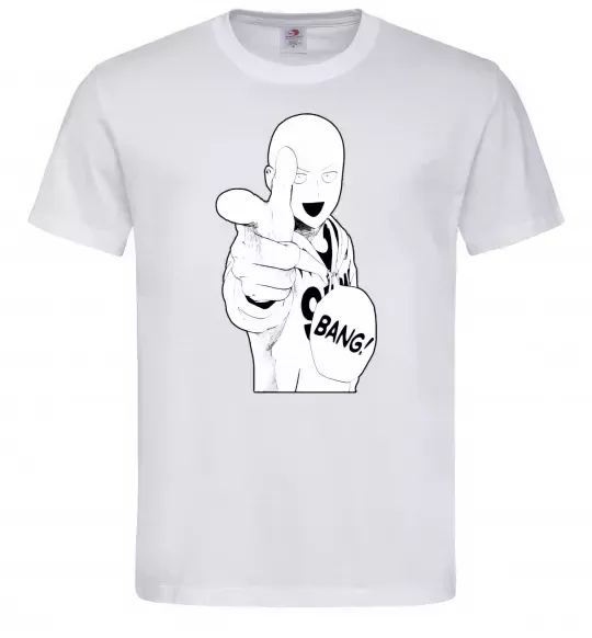 Чоловіча футболка One puch man bang Білий фото