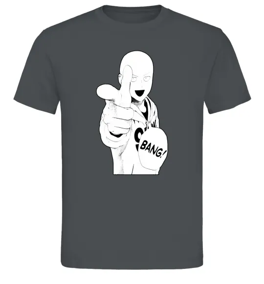 Чоловіча футболка One puch man bang Графіт фото