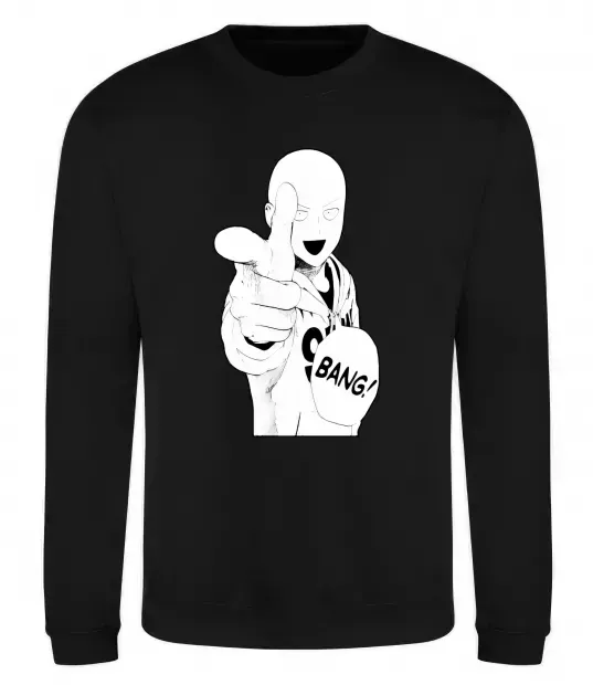 Світшот One puch man bang Чорний фото