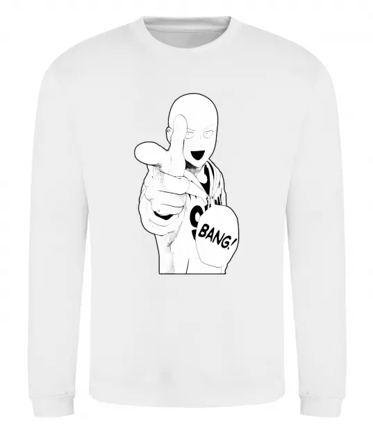 Світшот One puch man bang Білий фото