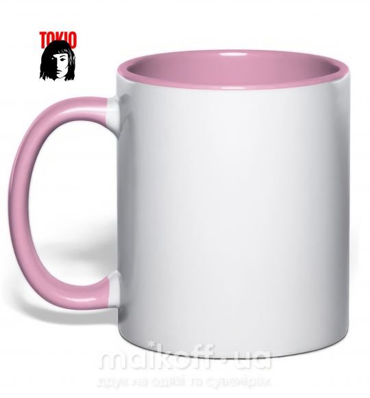 Чашка з кольоровою ручкою Бумажный дом TOKIO Ніжно рожевий фото