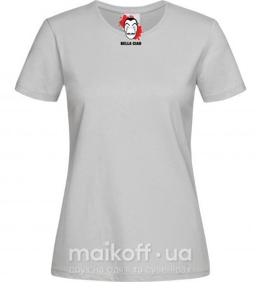 Жіноча футболка BELLA CIAO пятна Сірий фото