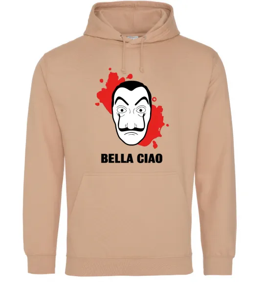 Чоловіча толстовка (худі) BELLA CIAO пятна Пісочний фото