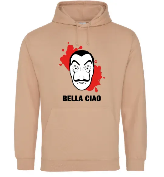 Женская толстовка (худи) BELLA CIAO пятна Песочный фото