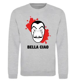 Свитшот BELLA CIAO пятна Серый меланж фото
