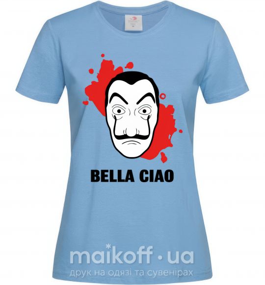 Жіноча футболка BELLA CIAO пятна Блакитний фото