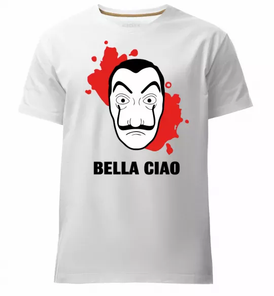 Мужская премиум футболка BELLA CIAO пятна Белый фото