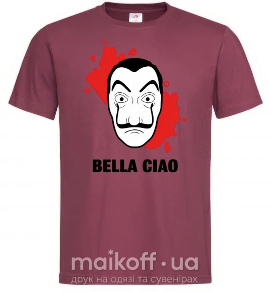 Чоловіча футболка BELLA CIAO пятна Бордовий фото