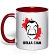 Чашка з кольоровою ручкою BELLA CIAO пятна Червоний фото