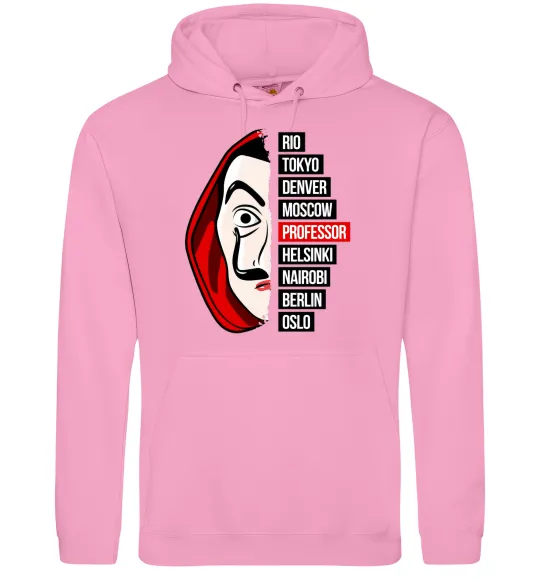 Чоловіча толстовка (худі) Паперовий дім професор Рожевий фото