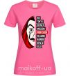Жіноча футболка Бумажный дом профессор Яскраво-рожевий фото