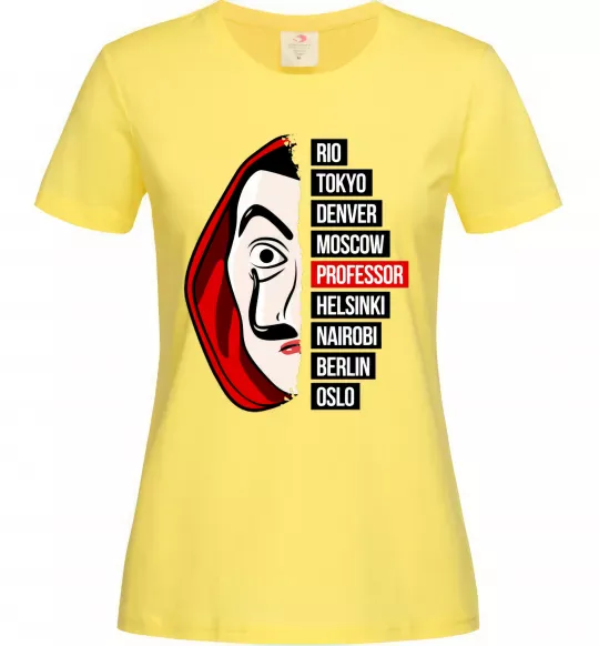 Жіноча футболка Паперовий дім професор Лимонний фото