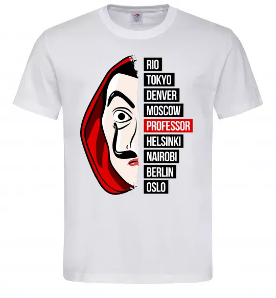 Мужская футболка Паперовий дім професор Белый фото