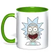 Чашка с цветной ручкой Рік щасливий Лаймовый фото