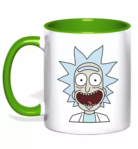 Чашка с цветной ручкой Рік щасливий Зеленый фото