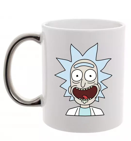 Чашка с цветной ручкой Рік щасливий Серебро фото