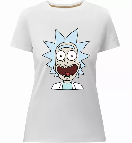 Женская премиум футболка Рік щасливий Белый фото