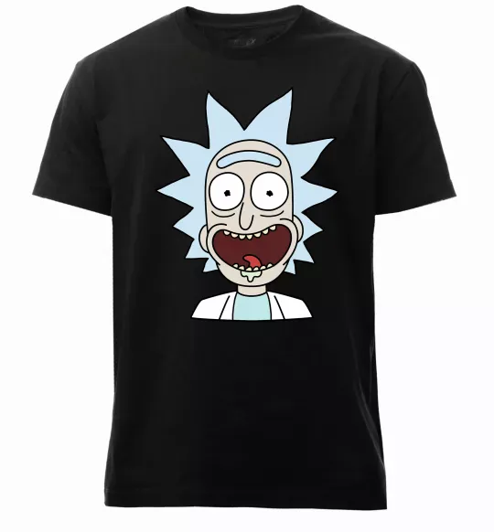 Мужская премиум футболка Рік щасливий Черный фото