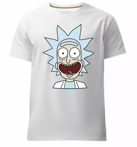 Мужская премиум футболка Рік щасливий Белый фото